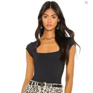 Black Free People Square Eyes Bodysuit